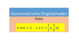 Havo Goniometrische Ongelijkheden [upl. by Heilman]