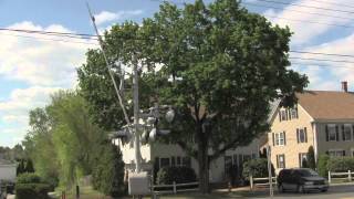 CAR BREAKS RAILROAD CROSSING GATE Plus MBTA Boston Strong amp Tropicana Coaches [upl. by Nuli]