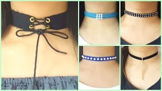 10 DIY Chokers  Easy and Cheap [upl. by Anilegna]