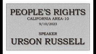 Peoples Rights 9102023 with Urson Russell  Election integrity and election reform [upl. by Odnalor]