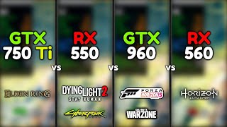 GTX 750 Ti vs RX 550 vs GTX 960 vs RX 560  Test In 6 Games [upl. by Sontich]