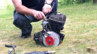 wsk 125 zaplon z pily Motorcycle engine with Mcculloch chainsaw Ignition [upl. by Lurline]