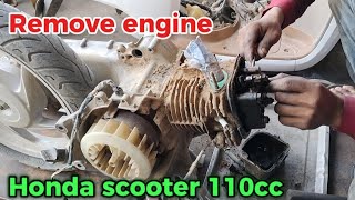 Honda scooter 110cc remove engine 4 stroke [upl. by Felton]