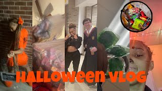 VLOGTOBER 24 Halloween Vlog costumes trick or treating  lots of candy [upl. by Peterus]