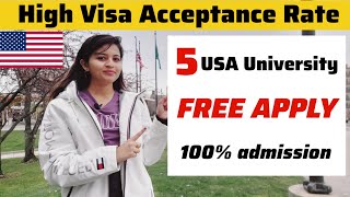 Affordable Universities in the USA 🇺🇸  No Application Fees😱 and High Acceptance Rates  FREE APPLY [upl. by Sarah]