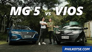 2020 MG 5 Core MT vs Toyota Vios Base MT Comparison Challenging the King [upl. by Arihs]