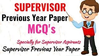 Supervisor quotPrevious Year Paper  MCQs for Social welfare Supervisor Exam  Last year Paper MCQs [upl. by Ahseel948]