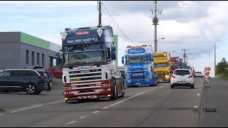 Truckshow Ciney Trucks Arrivals with Horn amp Open pipes part 1 HD [upl. by Tella633]