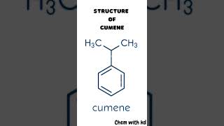 Structure of cumene shorts youtubeshorts shortsviral chemistry by kdsir [upl. by Neahs]