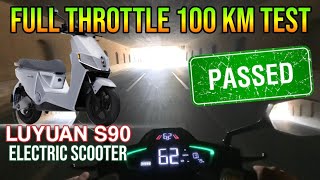 Luyuan S90 Electric Scooter 100 Km Full Throttle Mileage Test Passed [upl. by Yhtomit318]