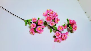 How to make peach blossom branches with velvet zinc  handmade flowers [upl. by Aggappora]