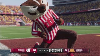 College Football 25  Wisconsin vs Minnesota  NCAA Gameplay PS5 [upl. by Mauchi]