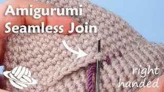 Amigurumi Seamless Join righthanded version [upl. by Emina632]