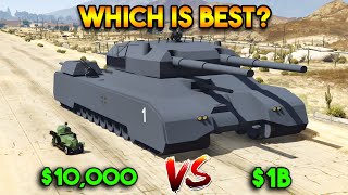 GTA 5 ONLINE  CHEAP VS EXPENSIVE WHICH IS BEST MILITARY TANK [upl. by Novaj21]