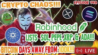 Crypto Otaku  CRYPTO CHAOS 93K BITCOIN ROBINHOOD ABOUT TO START ALTCOIN SEASON Episode 149 [upl. by Ihsar]