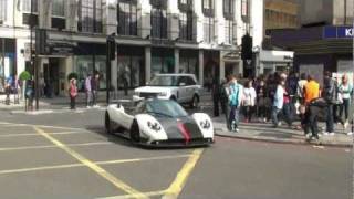 PAGANI ZONDA CINQUE POWERSLIDES IN LONDON [upl. by Idnarb]