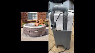 How to take PUMP out of HOT TUB LINER cleverspa [upl. by Rubma923]