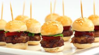 How To Make Mini Hamburgers  Finger Food Video Recipe [upl. by Odnomar928]