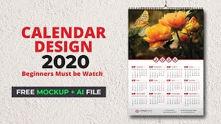 Calendar Design 2022  Wall Calendar 2020  How To Make a Calendar in Illustrator Tutorial MH [upl. by Siroved]