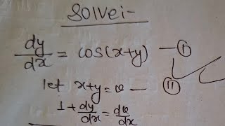 43dydxcosxy  Differental Equation Change in variable  Bsc BA BEd [upl. by Cleland]