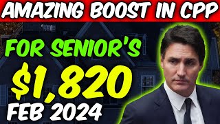 AMAZING NEWS INCRESE IN CPP 1820 FOR CANADIAN SENIORS  2024 [upl. by Nylauqcaj]