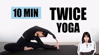 TWICE INSPIRED YOGA WORKOUT  10 Min Full Body Stretch  Ab Workout  Kpop Idol Fitness  Mish Choi [upl. by Tayib]