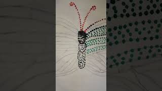 how to draw pointillism butterfly 🦋 drawing [upl. by Noslen]