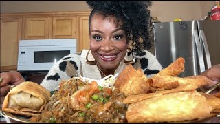 How To Make The Best Shrimp Fried Rice Crab Rangoons amp Egg Rolls Chinese Takeout Inspired [upl. by Bathilda177]