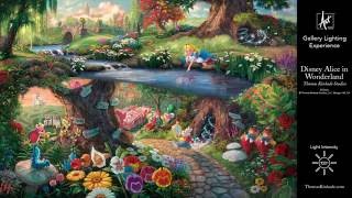 Disney Alice in Wonderland by Thomas Kinkade Studios  Gallery Lighting Experience [upl. by Ahseei]