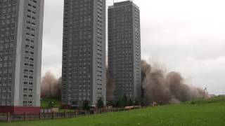 Red Road Flats Demolition Huge Dust Cloud 10062012 Full HD [upl. by Ynaffik613]