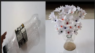 Plastic Bottle Flower Vase MakingHome Decor IdeasWaste Bottle Reuse Idea [upl. by Adnahsed9]