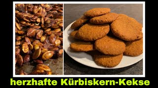 herzhafte Kekse aus Kürbiskernen  Kürbiskerne rösten und mahlen Rezept  Selbstversorgung Kürbis [upl. by Heiney]