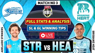 🔴BBL LIVE  STR vs HEA Dream11 Prediction  STR vs HEA Dream11 Team of Today Match  STR vs HEA Live [upl. by Obla]