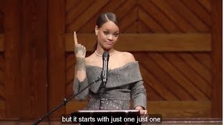 Learn English with Rihanna INCREDIBLE Speech at Harvard University  English Subtitles [upl. by Grantham]