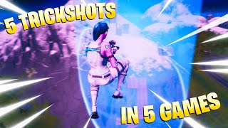 We Hit 5 TRICKSHOTS in 5 GAMES Road to a Trickshot Fortnite [upl. by Leahcimnaj]