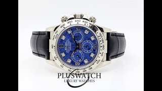 Rolex Daytona White Gold Sodalite Diamonds 16519 [upl. by Annaes68]