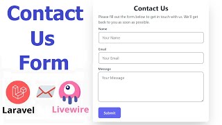 Laravel 11 Livewire Contact Us Form  Sending Email [upl. by Atterbury]