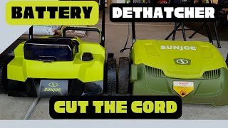 GOODBYE Cord  Sunjoe CORDLESS Dethatcher amp Scarifier [upl. by Pacien342]