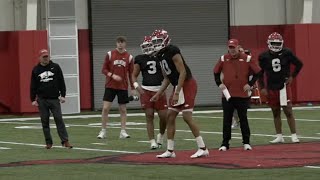 Video from Arkansas football spring practice No 9 [upl. by Farr]