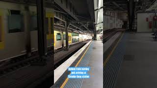 Sydney train leaving and arriving at Circular Quay station travelvlog train sydneytrains [upl. by Lacie28]