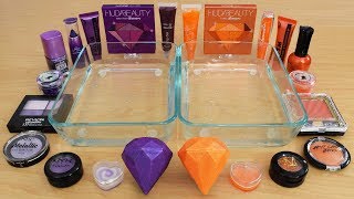 Purple vs Orange  Mixing Makeup Eyeshadow Into Slime Special Series 185 Satisfying Slime Video [upl. by Tremann]