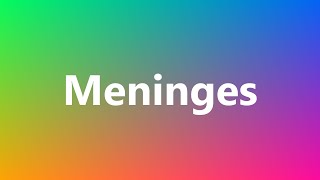 Meninges  Medical Meaning and Pronunciation [upl. by Attaynek]