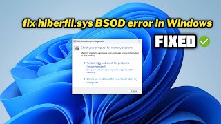 FIXED hiberfilsys BSOD error [upl. by Anibla]