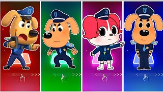 Police Officer 🆚 Sheriff Labrador 🆚 Papillon 🆚 Purple Officer Megamix 🎶 Tiles Hop EDM Rush [upl. by Ewolram192]