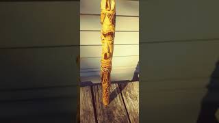 Hand Carved Walking Stick with Bird head handle [upl. by Ahidam310]