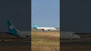 😳 AIR DOLOMITI Embraer on RunWay 18 shorts [upl. by Rorry]