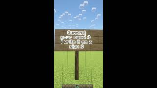 your name on a sign minecraft [upl. by Cooke]