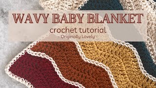 Wavy Baby Blanket CROCHET Pattern amp Tutorial  how to crochet a blanket for beginners step by step [upl. by Nahtanhoj998]