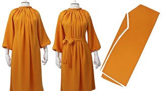 👌Very Easy Elastic Neck Designer Dress Cutting and Sewing in 10 minutes [upl. by Aneen]