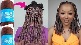 Stepbystep on how to DIY fake twists on short natural hair with Brazil wool [upl. by Ojoj]